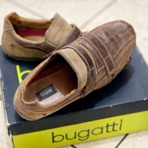 Bugatti leather men's shoes like new, brown, size 43-44