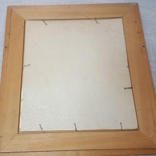 Vintage traditional Japanese artwork from silk fabric used