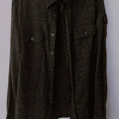 Edward men's black long-sleeve winter shirt, size L