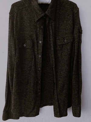 Edward men's black long-sleeve winter shirt, size L