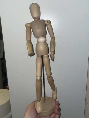 Wooden decorative marionette in human shape like new