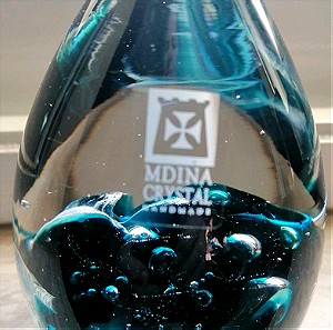 Mdina Malta's glass paperweight(press papier)χειροποίητο