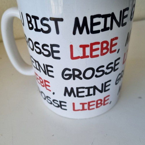 IGG Größenwahn large mug 885 ml with German love message