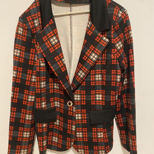 Women's checked blazer like new, polyester, size S