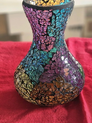 Colorful mosaic handmade vase new from Spain