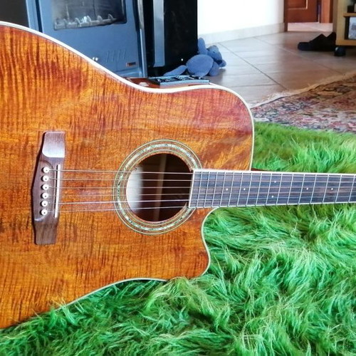Cort MR727F electro-acoustic guitar used with hard case