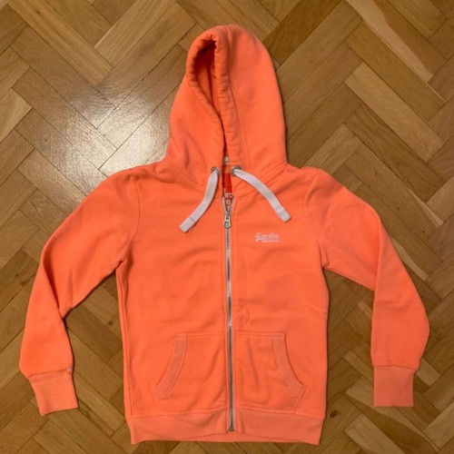 Superdry φούτερ ζακέτα με κουκούλα γυναικεία μεταχειρισμένη πορτοκαλί large