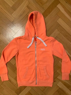 Superdry φούτερ ζακέτα με κουκούλα γυναικεία μεταχειρισμένη πορτοκαλί large