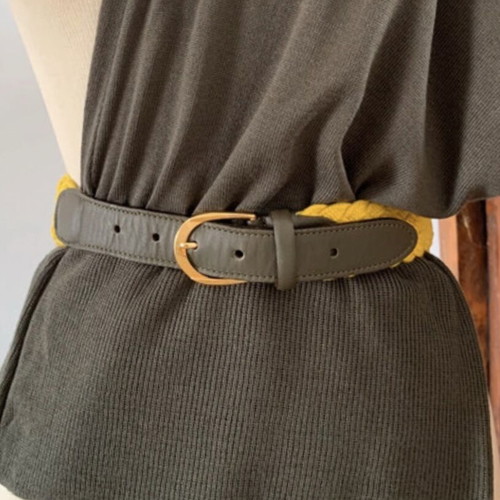 Stelios Koudounaris handmade yellow waist belt, size S/M