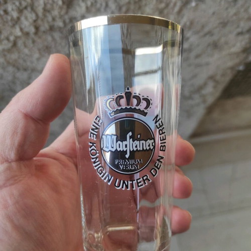 Warsteiner German beer glass set of 6 pint used, Octoberfest 1970 pack