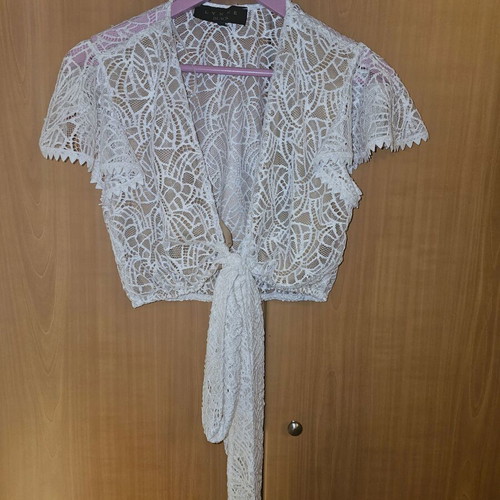 Lynne maxi skirt set with crop top like new, broderie style