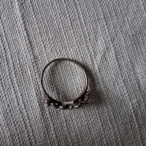 925 Silver Ring used with flowers and strass decoration
