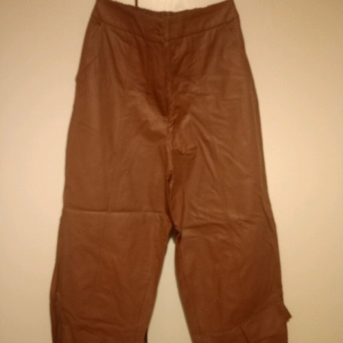 Moutaki leather pants tan like new, boyfriend fit, size S