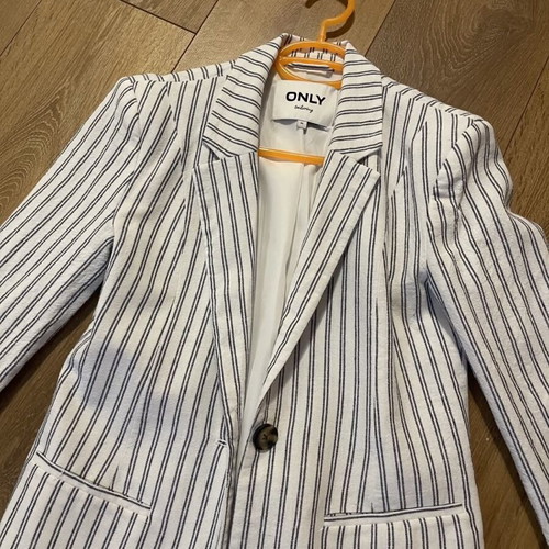 Linen jacket Only like new, ecru with blue stripes, size XS