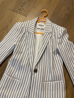Linen jacket Only like new, ecru with blue stripes, size XS
