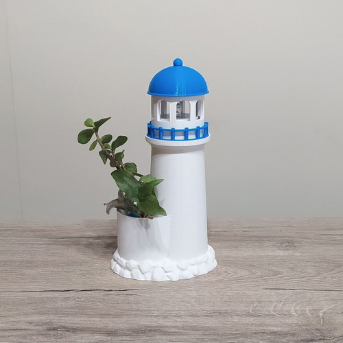 Large Cycladic Lighthouse 3D Printed Decorative Planter New