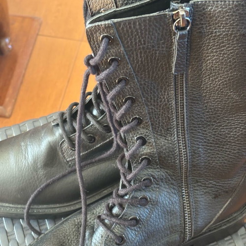 Leather high Zara boots like new, size 40-41 black