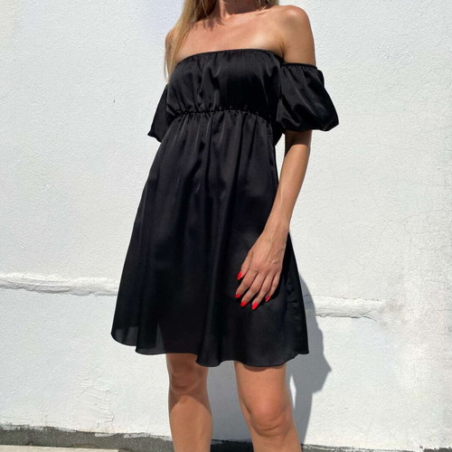 Satin dress, size S, black