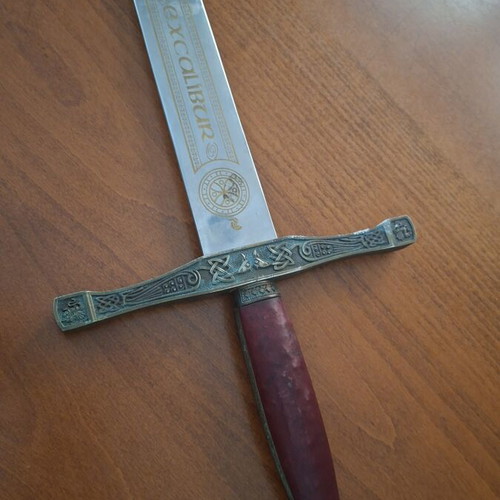 Excalibur decorative sword used, authentic replica from Toledo Spain