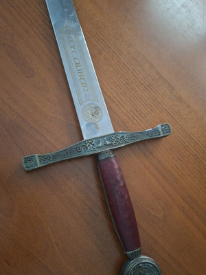 Excalibur decorative sword used, authentic replica from Toledo Spain