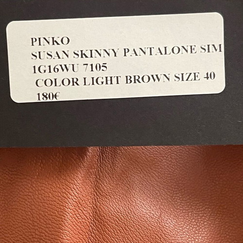 Pinko pants new, faux leather, brown, size small