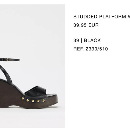 Zara platforms size 39, like new, black, 12 cm heel