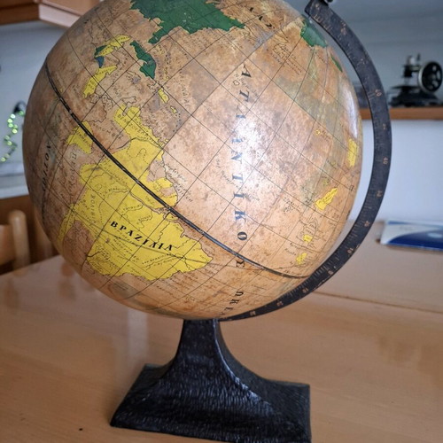 Globe used with heavy metal base, 60-year-old antique