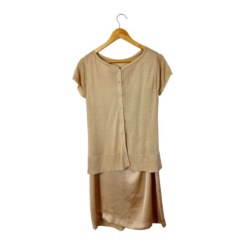 Multilayer knitted Schumacher dress used, beige, size M