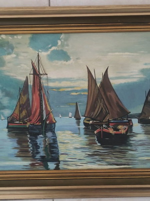 Seascape by M. Politou like new oil painting on canvas 68x51cm
