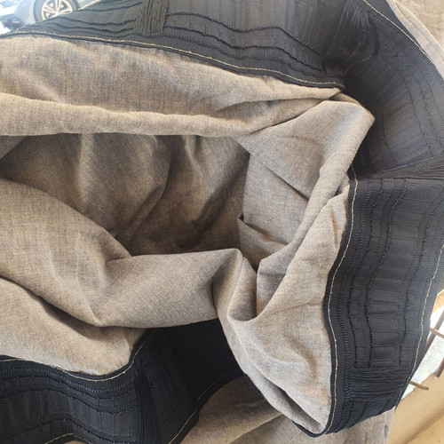 Cotton curtains gray, like new, set of two panels 1.46x2.94 m each