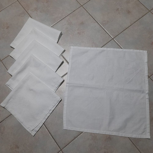 Woven dinner napkins set of 6, like new, white 48x44 cm