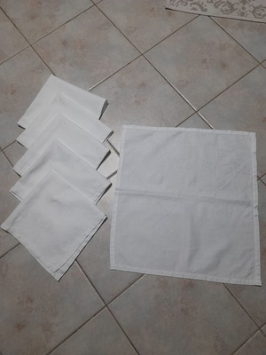 Woven dinner napkins set of 6, like new, white 48x44 cm