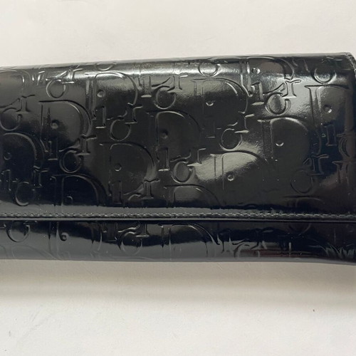 Dior black leather wallet used