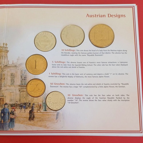 Austrian coin set 6 uncirculated 2001 in sealed blister new