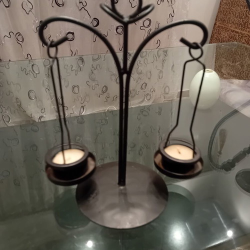 Metal candle holder used, scale design for tealights