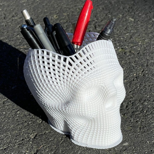 Skull pencil holder new, spacious in multiple colors