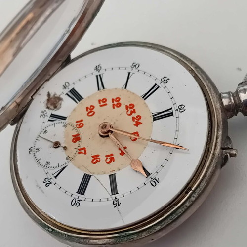 Antique Large Silver Pocket Watch used