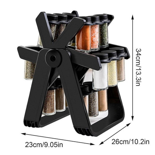 Rotating spice organizer with 18 jars new