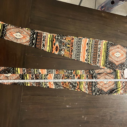 Bershka boho-aztec leggings and mini skirt set, colorful