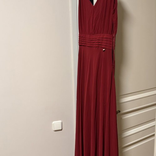 Lynne red medium maxi dress with side zipper