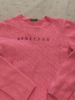 Benetton Παιδικό Ροζ Πλεκτό Πουλόβερ 7-8 Ετών Σαν Καινούργιο