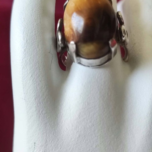 925 Silver ring with Tiger's eye stone
