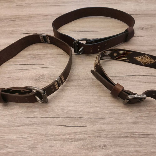 Leather belts new, pack of 3, brown, size 85