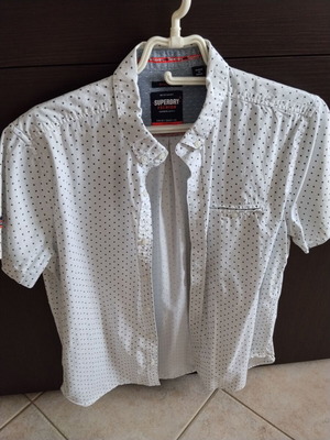 Superdry Premium men's short-sleeve shirt white size L like new