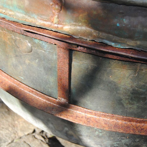 Monastic copper cauldron over 200 years old used