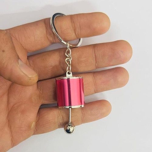 Gear shift lever keychain, fuchsia color
