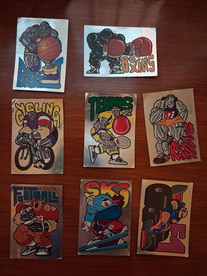 Figurine Panini Fantastickers 1985 metallic set like new, 8 pieces