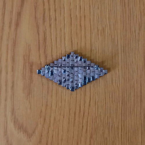 Vintage brooch rhombus with rhinestones like new
