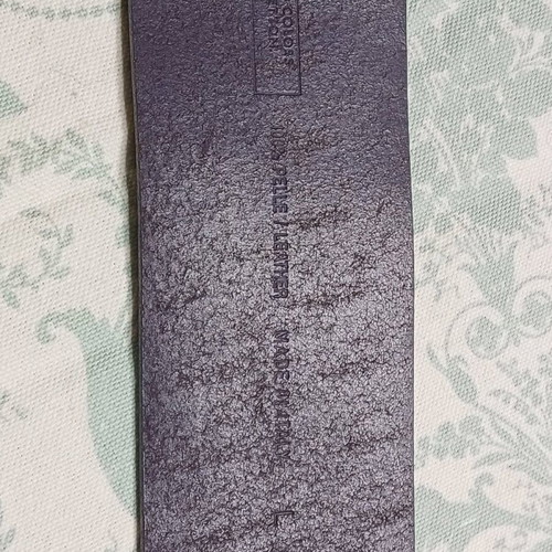 Benetton leather belt like new, large buckle, dark purple