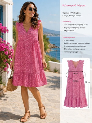 Pink cotton dress like new, size M/L